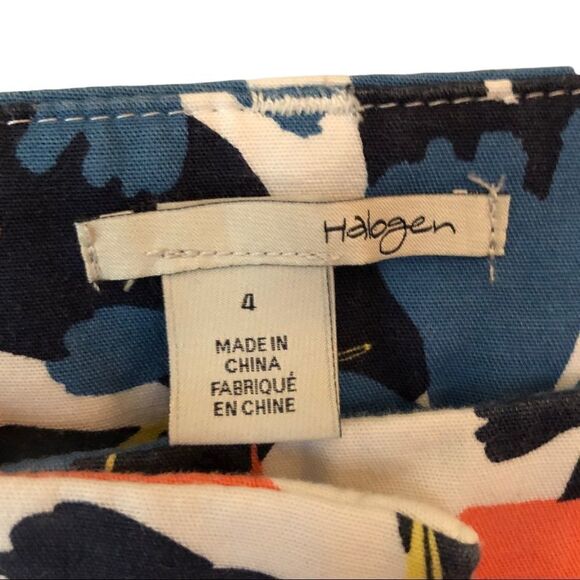 HALOGEN Crop Stretch Cotton Pants in‎ Floral NWOT - Picture 4 of 6